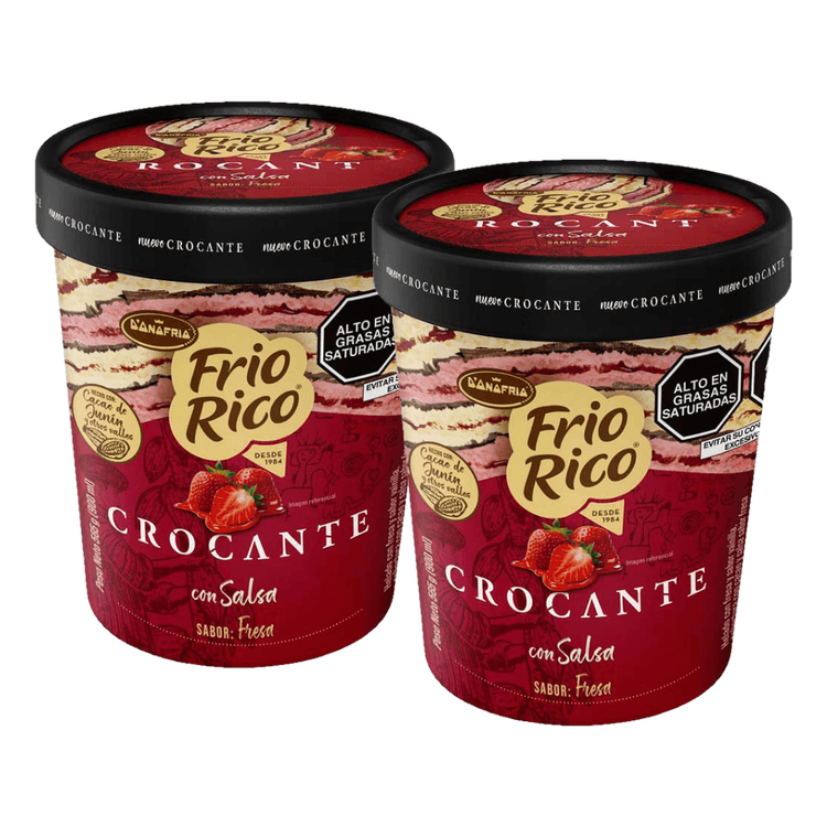 Twopack Helado Frio Rico Crocante Fresa 900ml