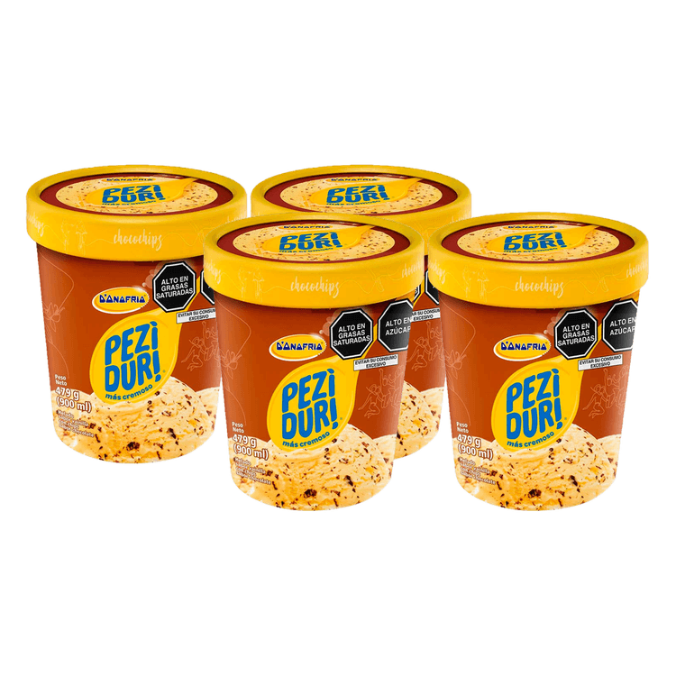 Fourpack Helado Peziduri Chocochips 900ml
