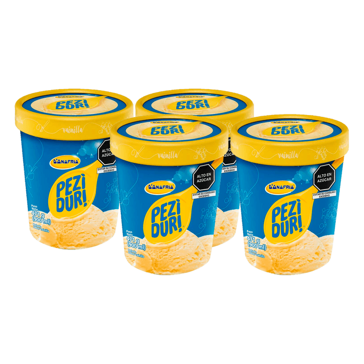 Fourpack Helado Peziduri Vainilla 900ml