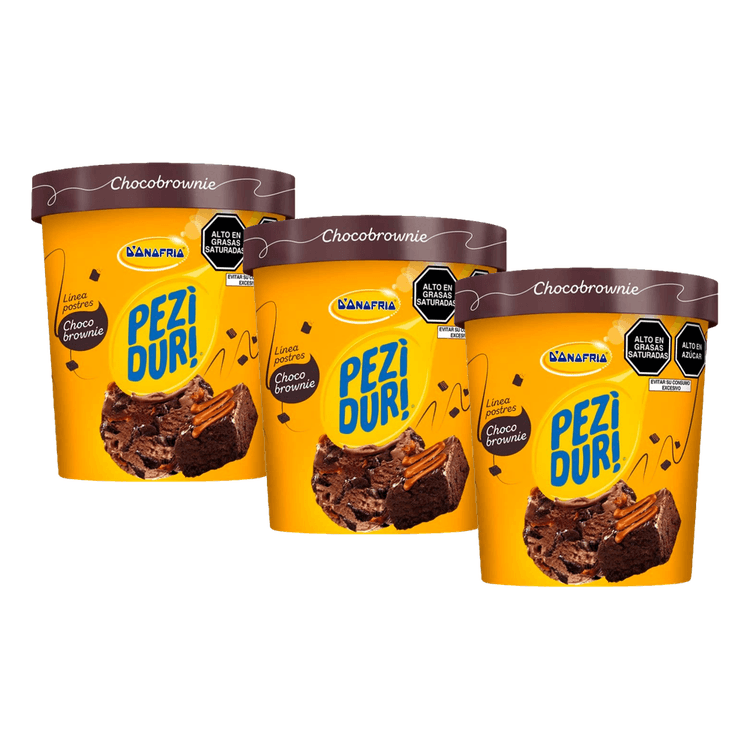 Tripack Helado Peziduri Postres Choco Brownie 900ml