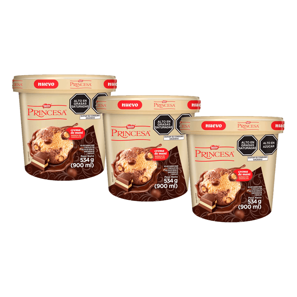 Tripack Helado Donofrio Premium Princesa 900ml