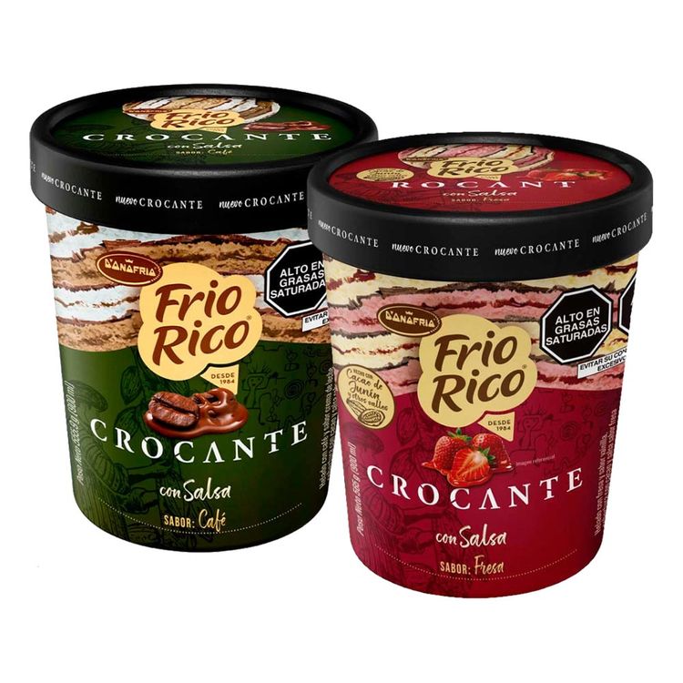 Pack Helado Frio Rico Crocante 900ml: Café + Fresa