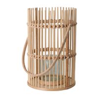 Linterna Bambu H&S Collection con Cristal Interior B