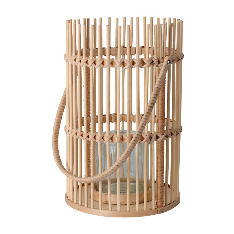 Linterna Bambu H&S Collection con Cristal Interior B