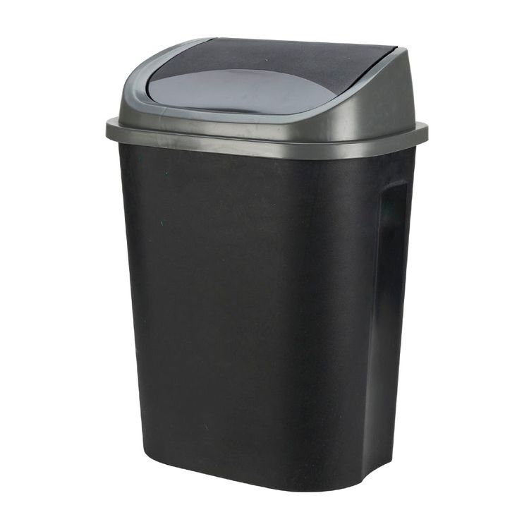 Cubo de Basura Storage Solutions 25L Negro Gris