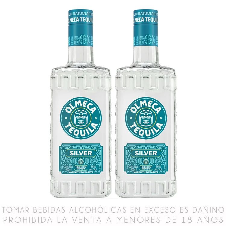 Twopack Tequila Blanco Olmeca Silver Botella 1L