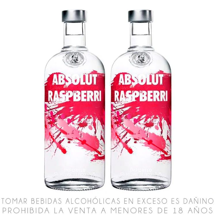 Twopack Vodka Absolut Raspberri Botella 700ml