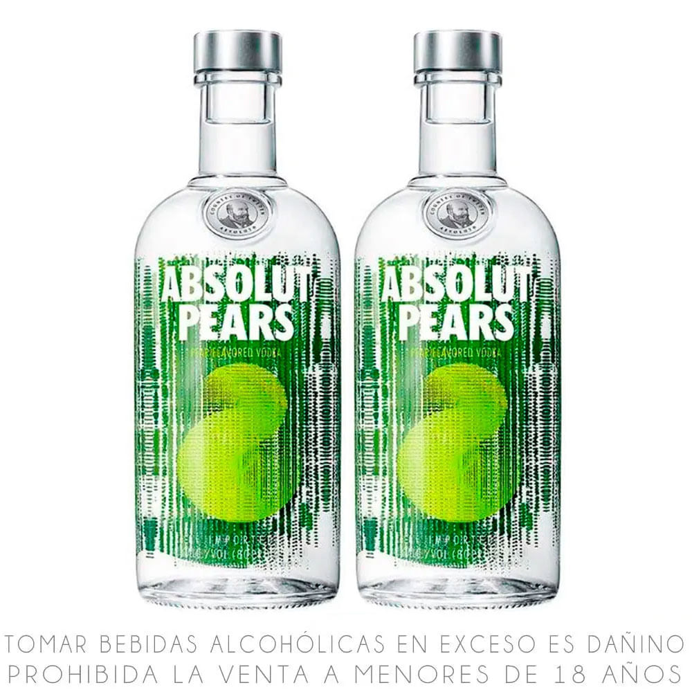 Twopack Vodka Absolut Pears Botella 700ml