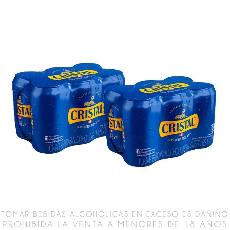 Sixpack x2 Cerveza Cristal Lata 355ml