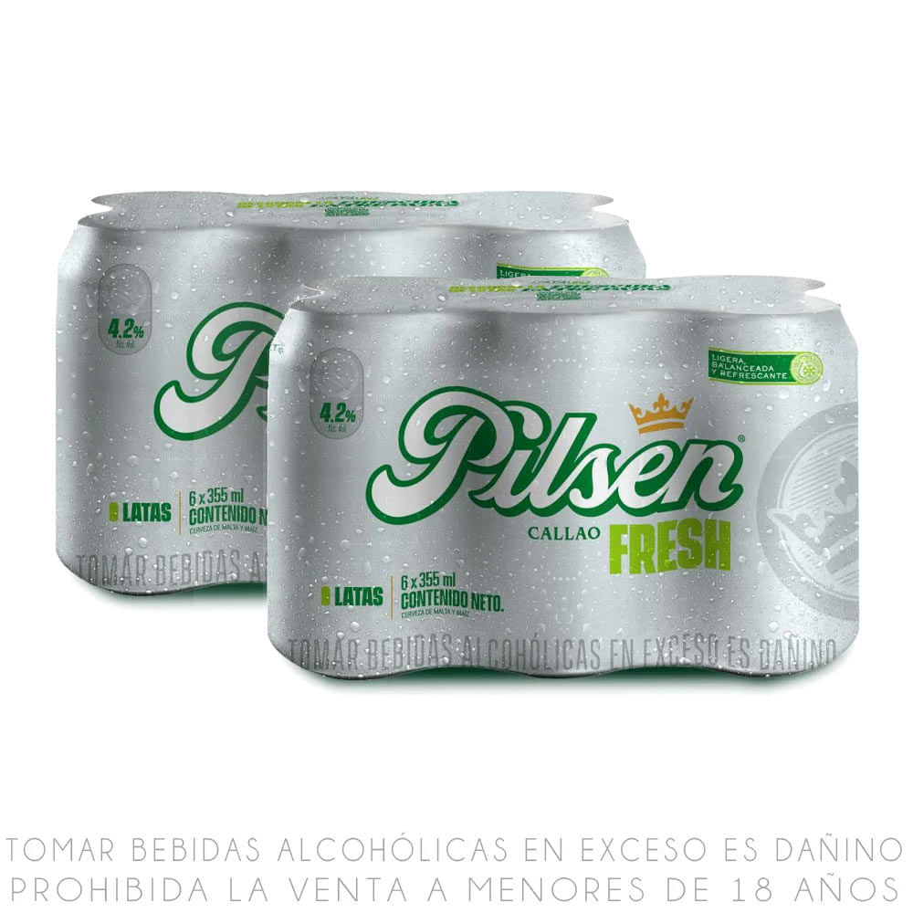 Sixpack x2 Cerveza Pilsen Callao Lata 355ml