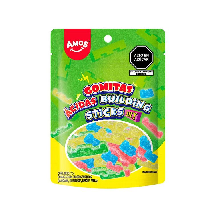 Gomitas Amos 4D Ácidas Building Sticks 90g