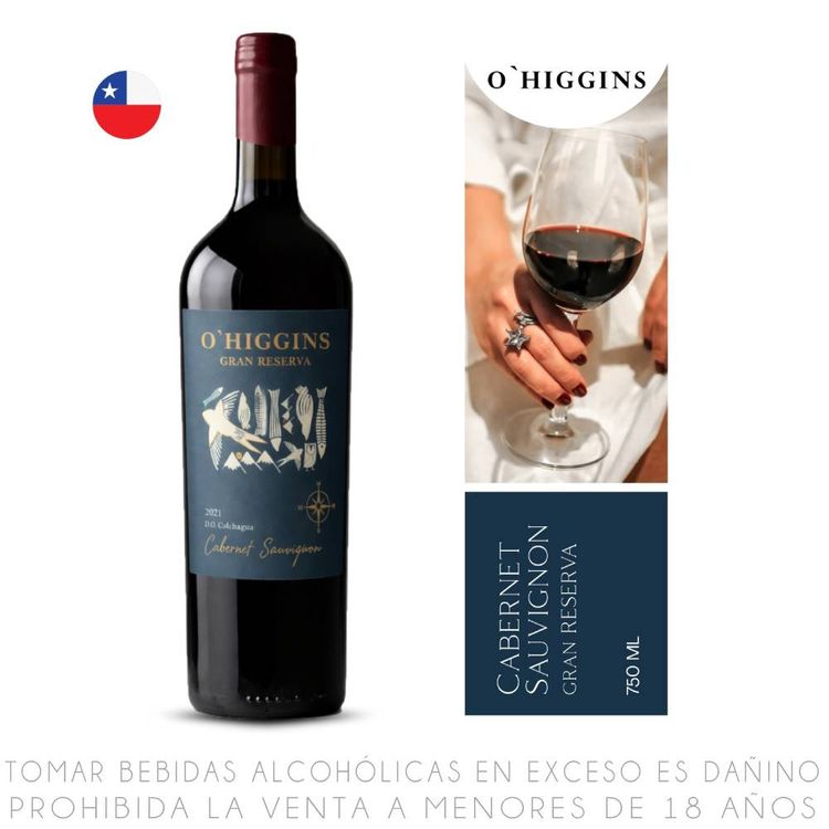 Vino Tinto Cabernet Sauvignon O'Higgins Gran Reserva Botella 750ml