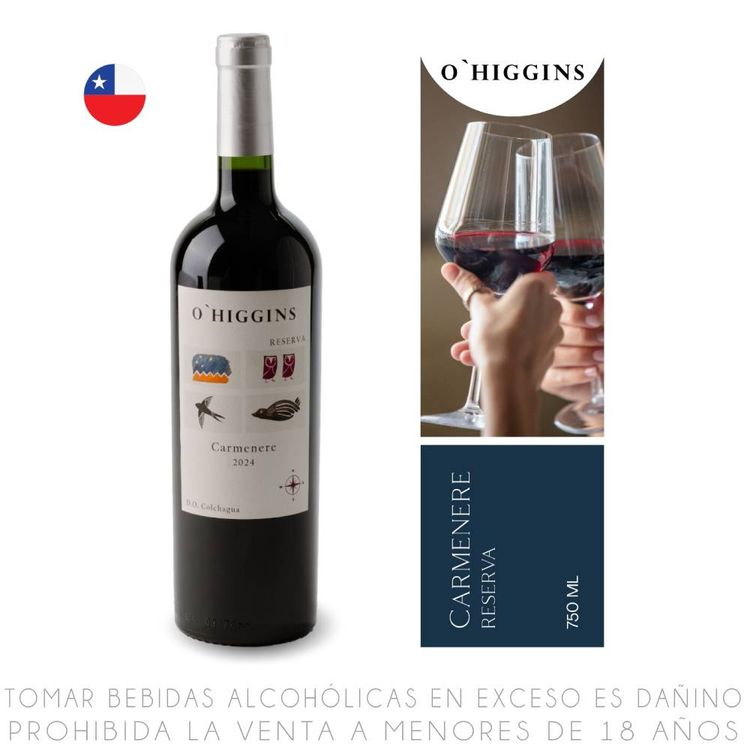 Vino Tinto Carmenere O'Higgins Reserva Botella 750ml