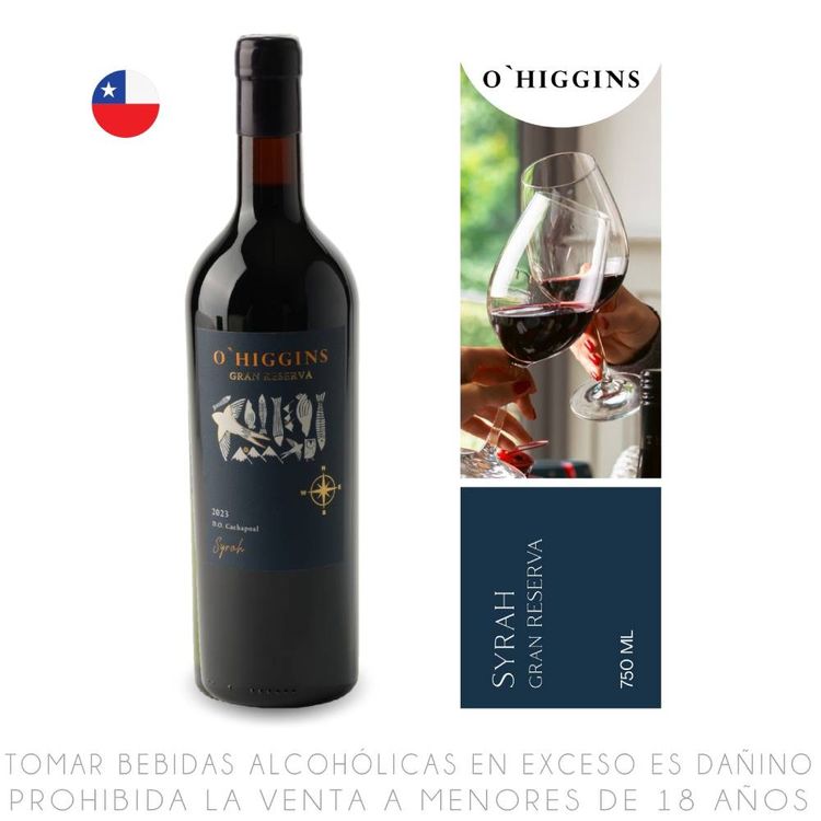 Vino Tinto Syrah O'Higgins Gran Reserva Botella 750ml