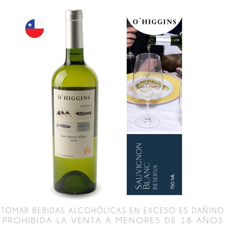 Vino Blanco Sauvignon Blanc O'Higgins Reserva Botella 750ml