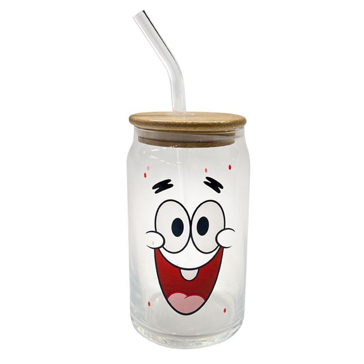 Tumbler de Vidrio con Cañita de Vidrio Patricio 450ml