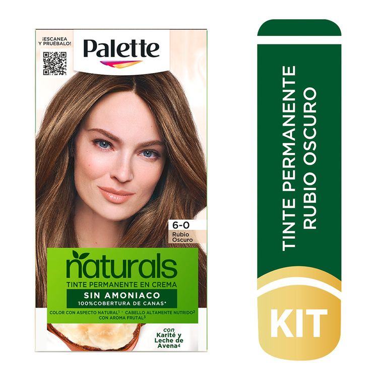 Tinte de Cabello Sin Amoniaco Palette Naturals 6-0 Rubio Oscuro