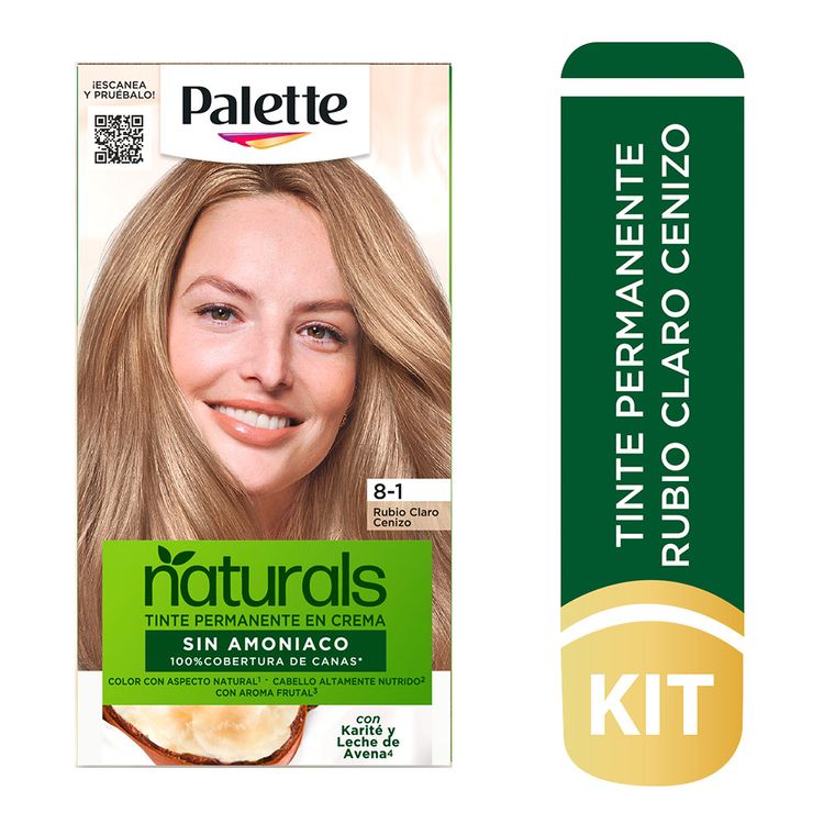 Tinte de Cabello Sin Amoniaco Palette Naturals 8-1 Rubio Claro Cenizo