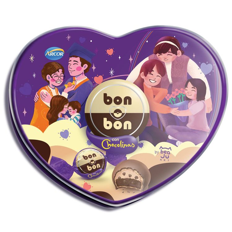 Bombones con Chocolinas Bon o Bon Petit Corazón 45g