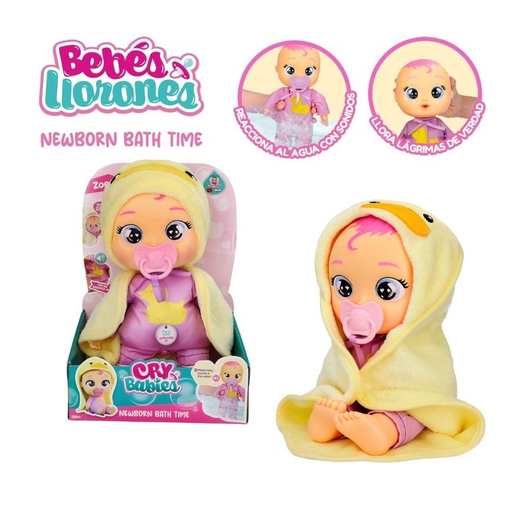 Muñeca Cry Babies Recién Nacido Hora Baño Zoe