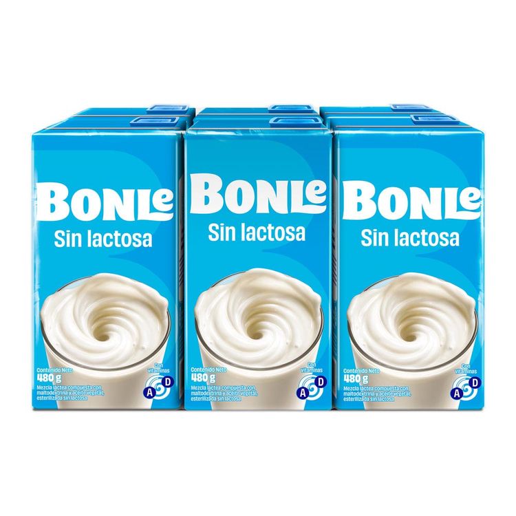 Sixpack Mezcla Láctea Sin Lactosa Bonlé Caja 480g