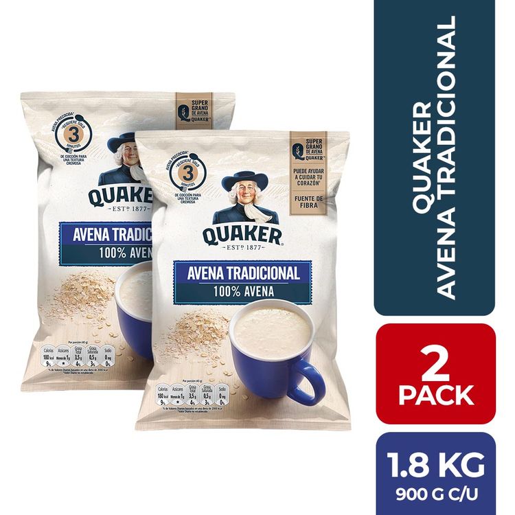 Twopack Avena Quaker Tradicional 900g