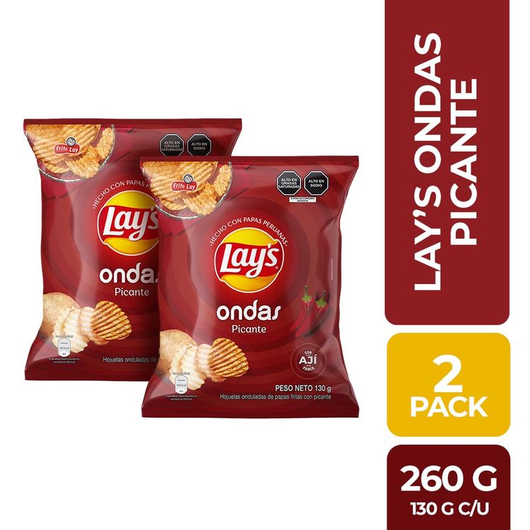 Twopack Papas Lay's Ondas Picante 130g