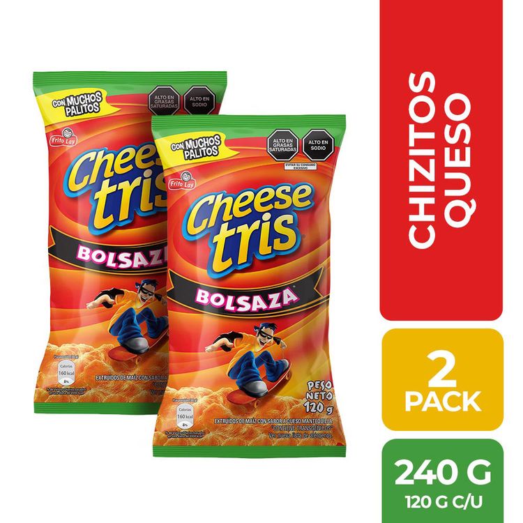 Twopack Snack de Maíz Cheese Tris Queso Mantequilla 120g
