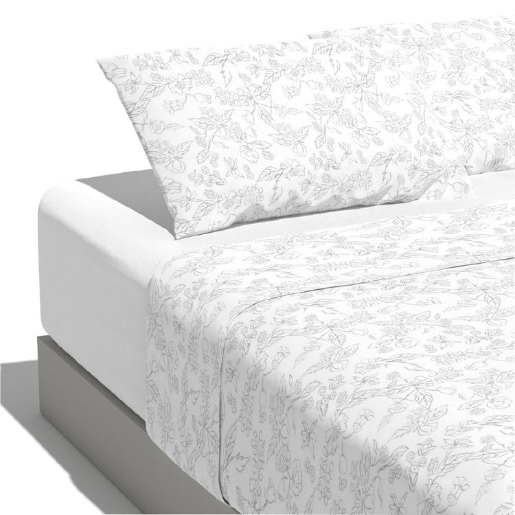 SABANA EST 2P 144H POLICOT BOTANICO Juego de Sábanas Estampada Krea 2 Plazas 144H Polialgodón Botánico