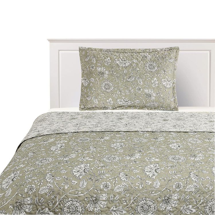 Quilt Estampado Krea 1.5 Plaza Superior Boho gris
