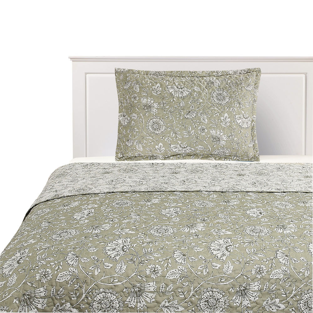 Quilt Estampado Krea 1.5 Plaza Superior Boho gris
