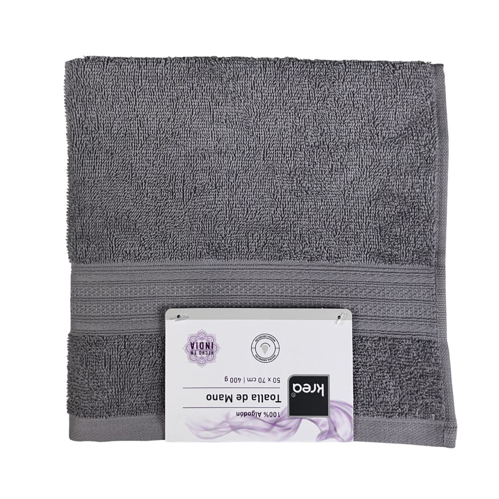 Toalla de Mano Krea 50x70cm 400gsm gris