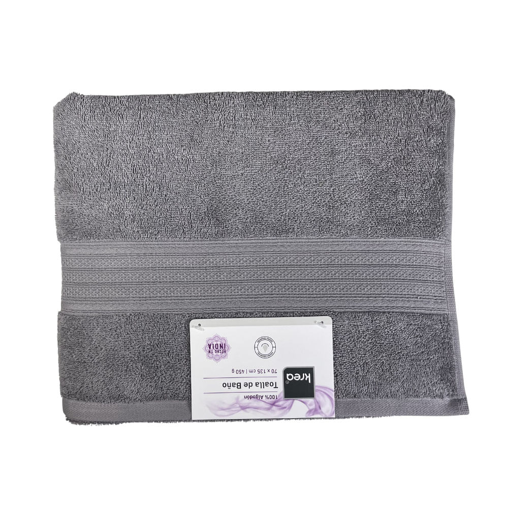 Toalla de Baño Krea 70x135cm 450gsm gris