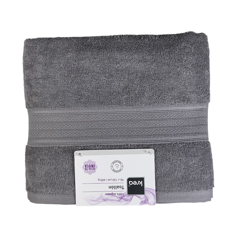 TOALLON 90X150CM 450GSM GRIS
