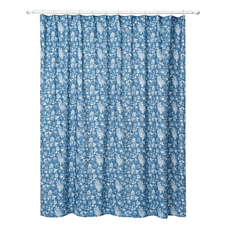 Cortina de Baño Krea Microfibra Celeste