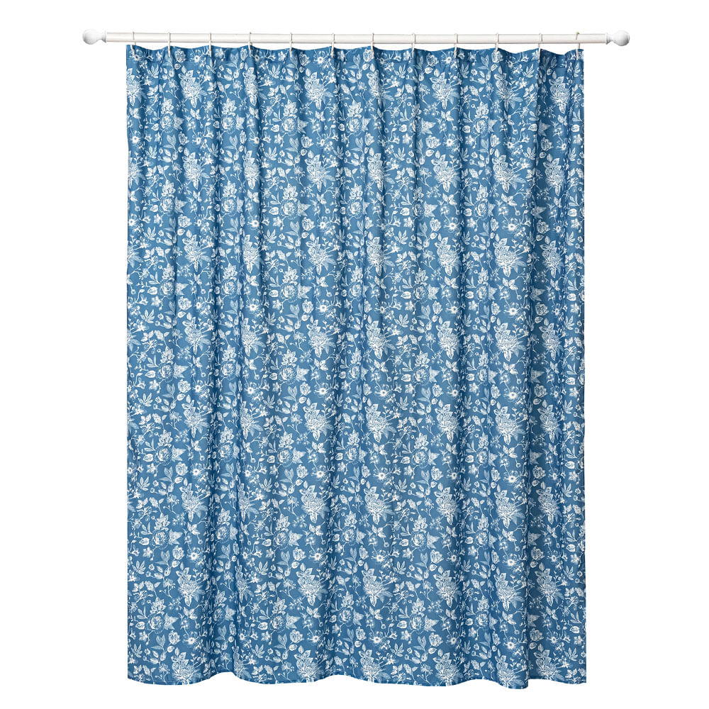 Cortina de Baño Krea Microfibra Celeste