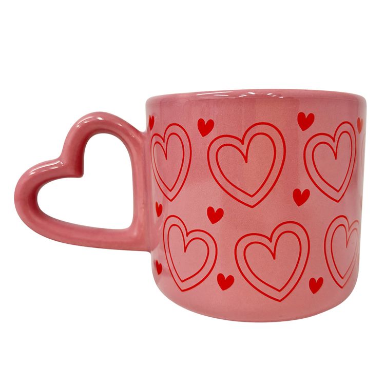 Mug Rosa con Corazones 400ml