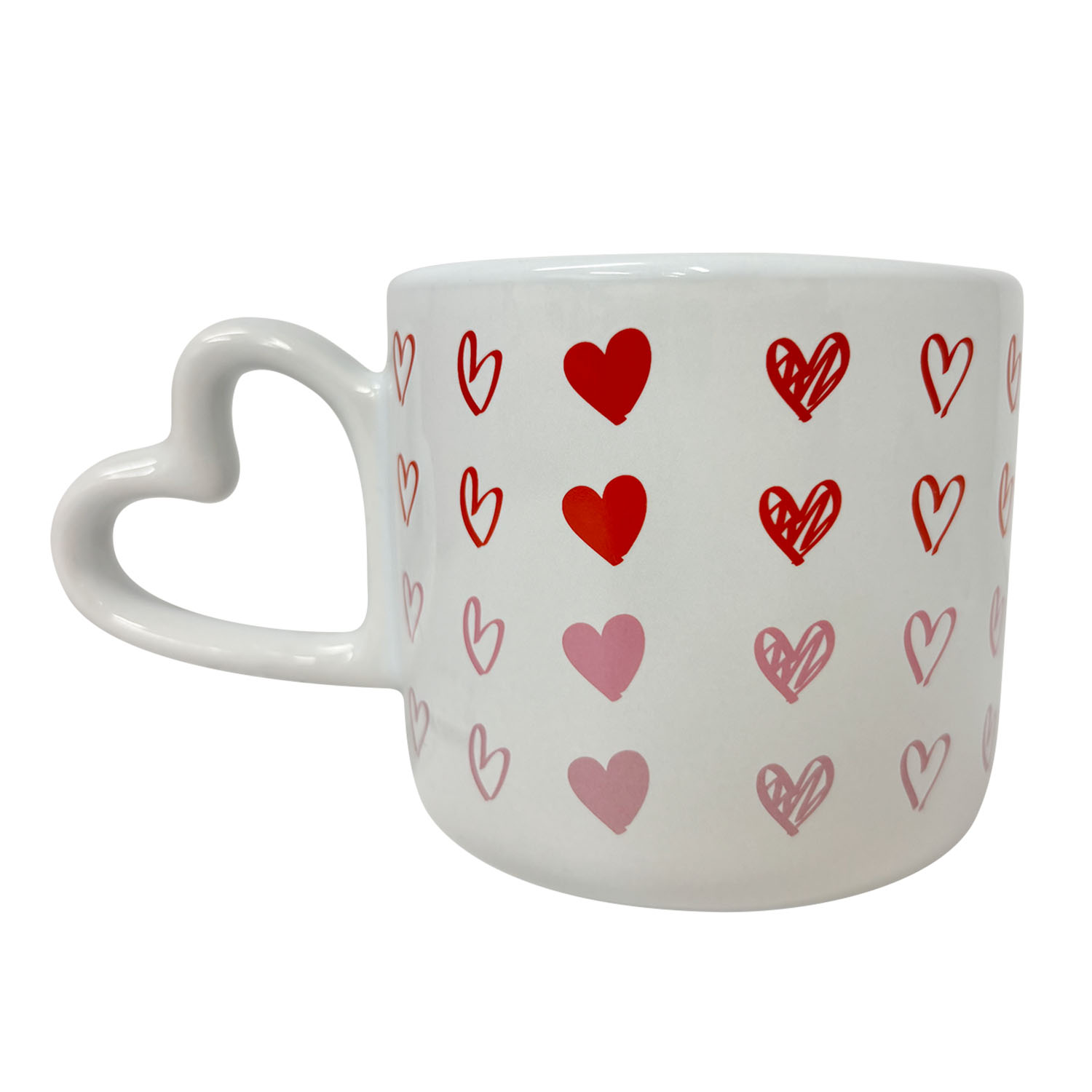 Mug Blanco con Corazones 400ml