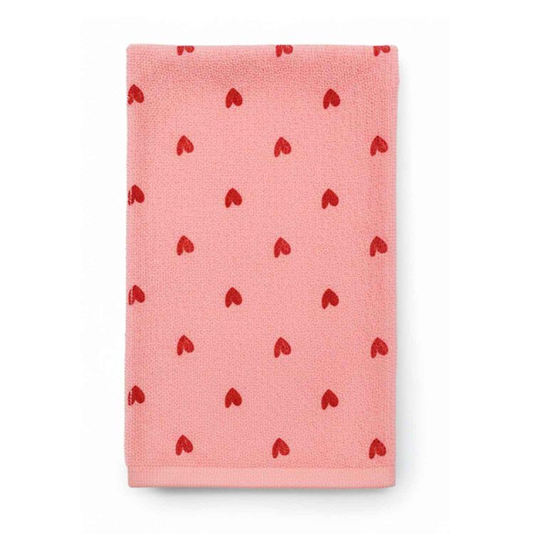 Set de 2 toallas de Mano Rosa y Blanco