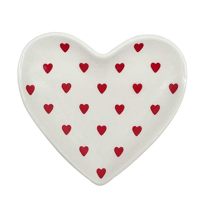 Plato Joyero Blanco en Forma de Corazón Plato Joyero Blanco en Forma de Corazón