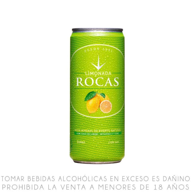 Agua Gasificada Saborizada Rocas Limón Lata 330ml