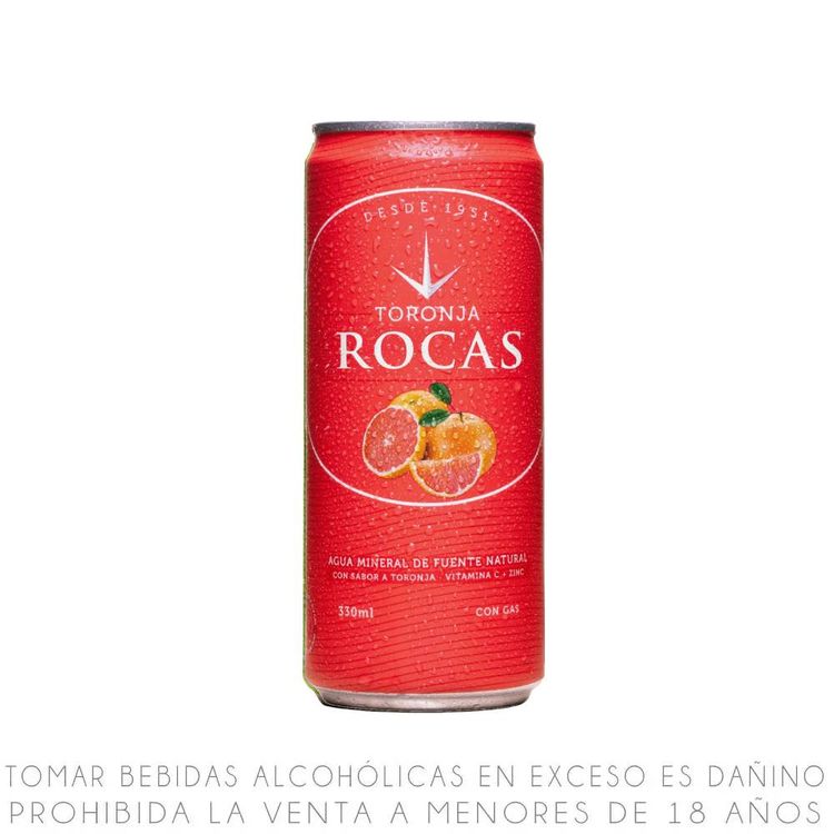Agua Gasificada Rocas Sabor Toronja Lata 330ml