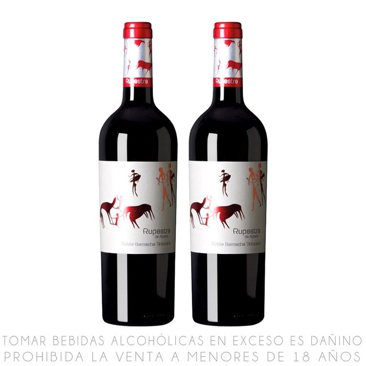 Twopack Vino Tinto Roble Garnacha Tintorera Rupestre de Alpera 750ml