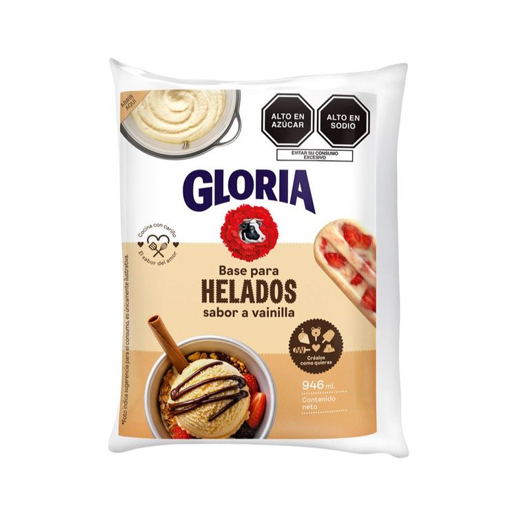 Base para Helados Gloria Sabor Vainilla 946ml