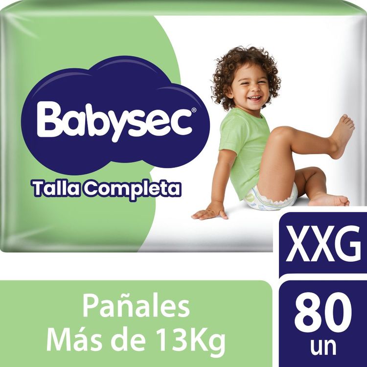 Pañales para Bebé Babysec Talla Completa Talla XXG 80un