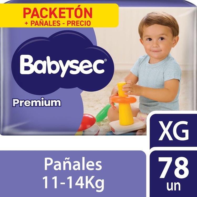 Pañales para Bebé Babysec Premium Talla XG Packetón 78un