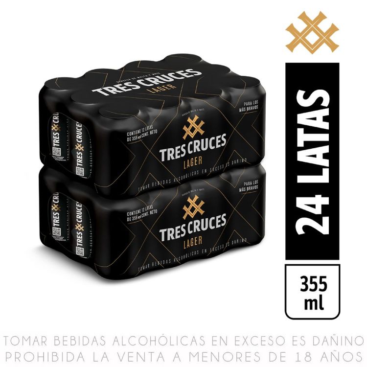 Twelvepack x2 Cerveza Tres Cruces Lata 355ml