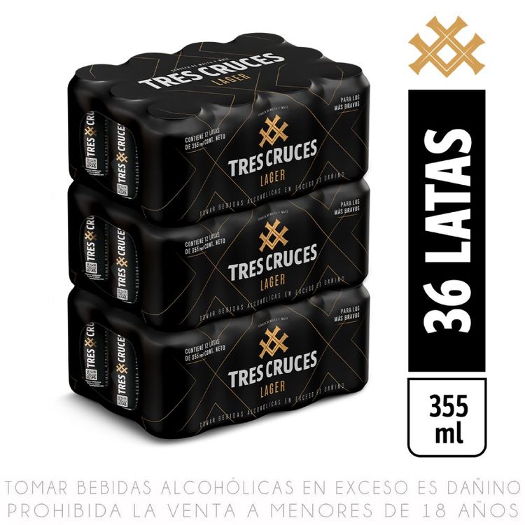 Twelvepack x3 Cerveza Tres Cruces Lata 355ml