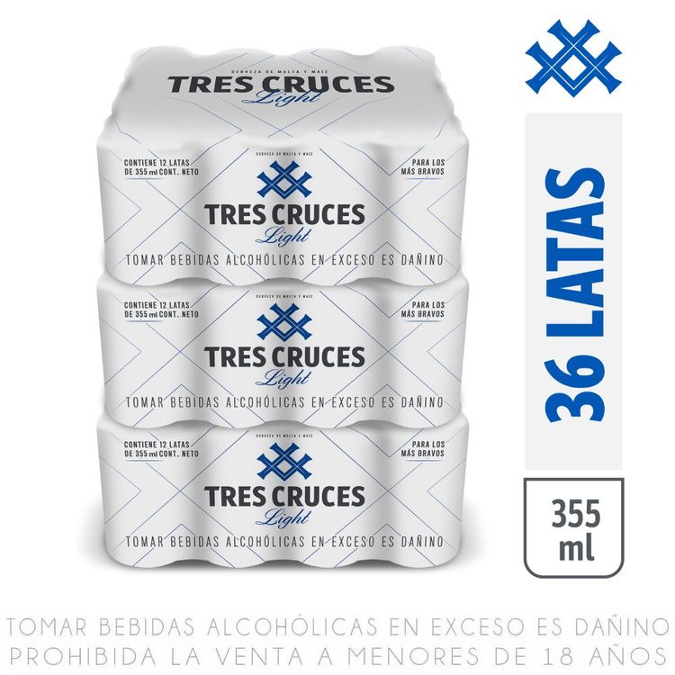 Twelvepack x3 Cerveza Tres Cruces Light Lata 355ml