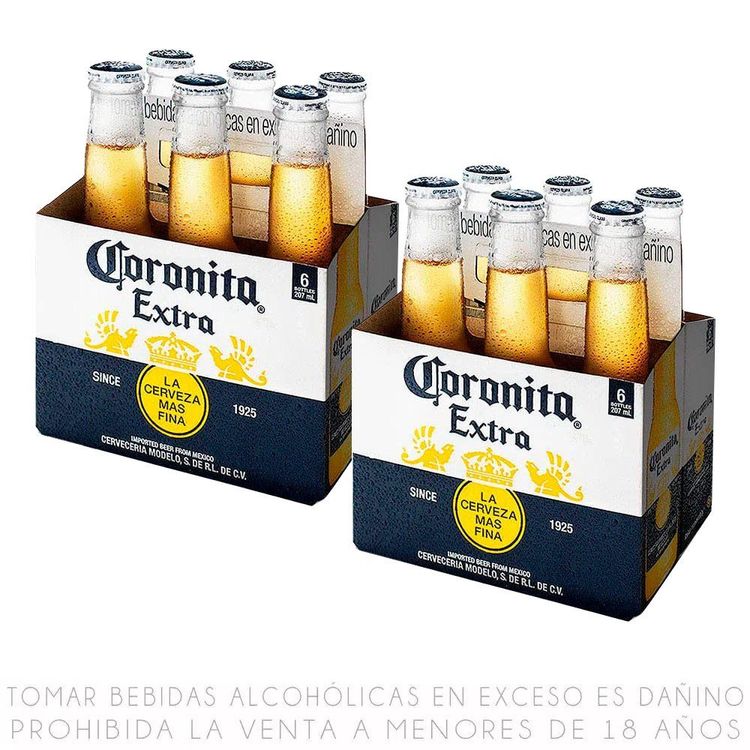 Sixpack x2 Cerveza Coronita Botella 210ml